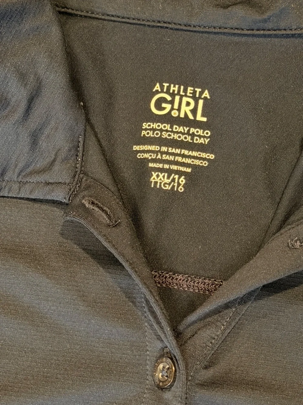 Athleta Girl School Day Polo Navy Uniform Top 12/L and 16/XXL